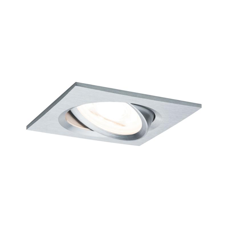 Paulmann 93473 Einbauleuchte Set Nova eckig schw LED 3-stepdim 6.5W GU10 Alu