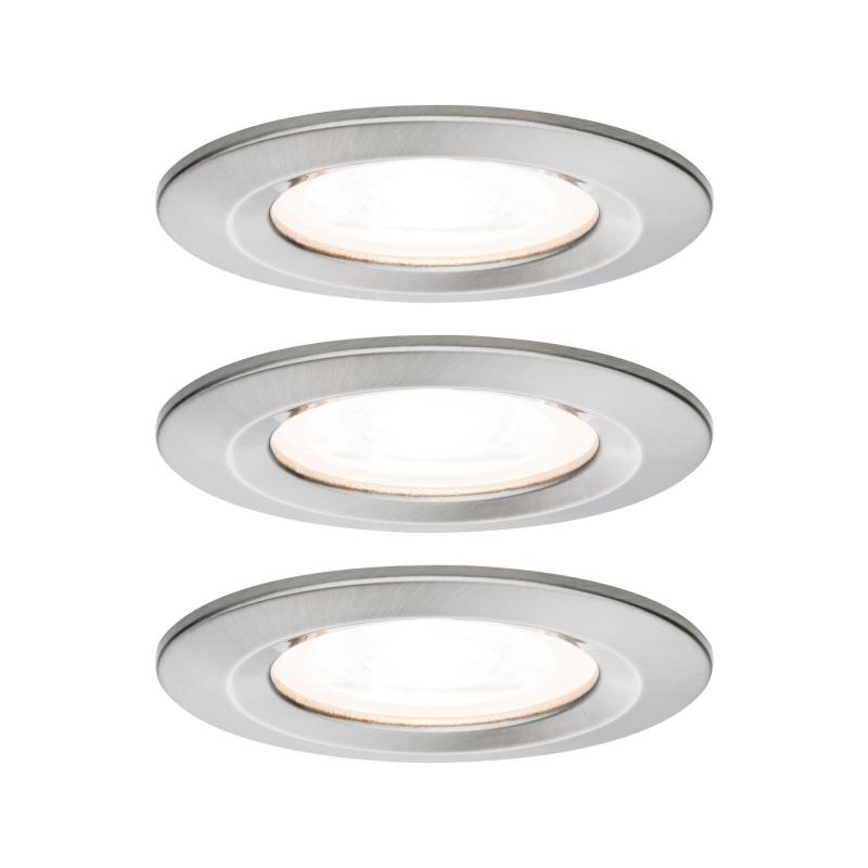 Paulmann 93476 Einbauleuchte Set Nova rd starr LED IP44 3-stepdim 3x6.5W GU10 Eisen
