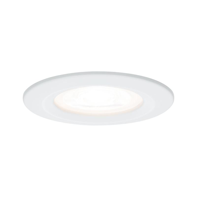 Paulmann 93477 Einbauleuchte Set Nova rd starr LED IP44 3-stepdim 6.5W GU10 Weiß/Alu