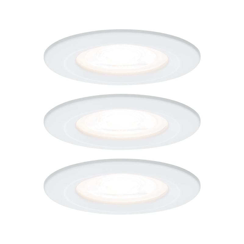 Paulmann 93478 Einbauleuchte Set Nova rd starr LED IP44 3-stepdim 3x6.5W GU10 Weiß/Alu