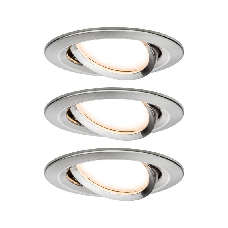 Paulmann 93483 Einbauleuchte Set Nova Coin 3-stepdim rd schw LED 3x6.5W 2700K Eisen