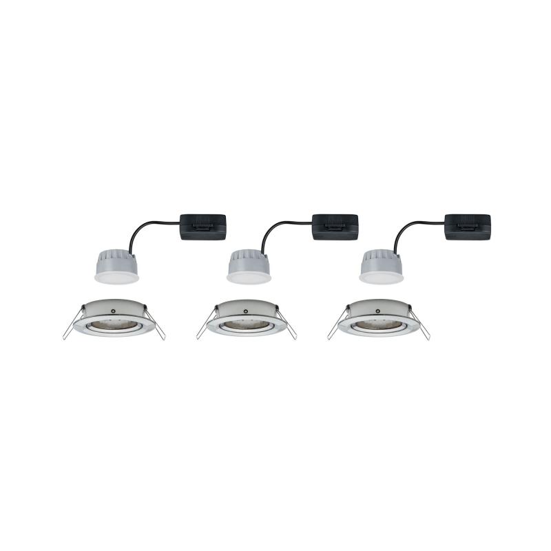 Paulmann 93483 Einbauleuchte Set Nova Coin 3-stepdim rd schw LED 3x6.5W 2700K Eisen