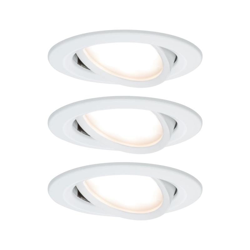 Paulmann 93485 Einbauleuchte Set Nova Coin 3-stepdim rd schw LED 3x6.5W 2700K Weiß/Alu
