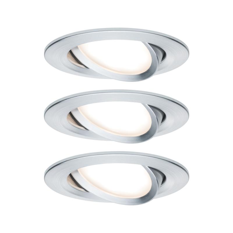 Paulmann 93487 Einbauleuchte Set Nova Coin 3-stepdim rd schw LED 3x6.5W 2700K Alu