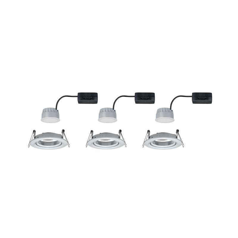 Paulmann 93487 Einbauleuchte Set Nova Coin 3-stepdim rd schw LED 3x6.5W 2700K Alu