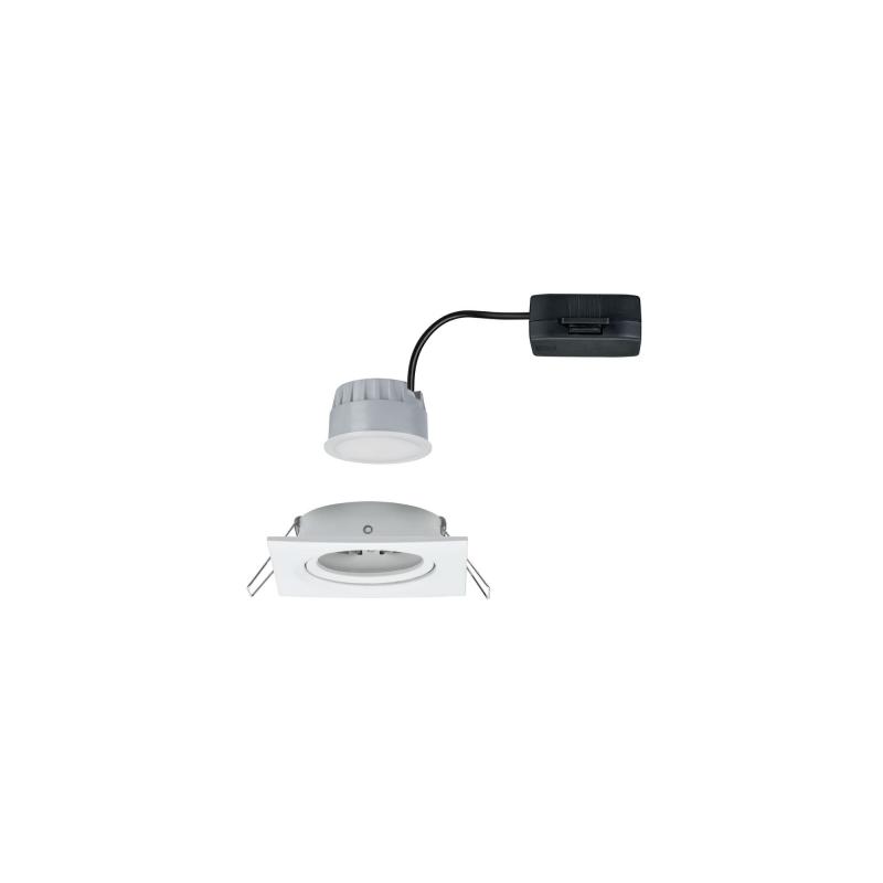 Paulmann 93489 Einbauleuchte Set Nova Coin 3-stepdim eck schw LED 6.5W 2700K Weiß/Alu