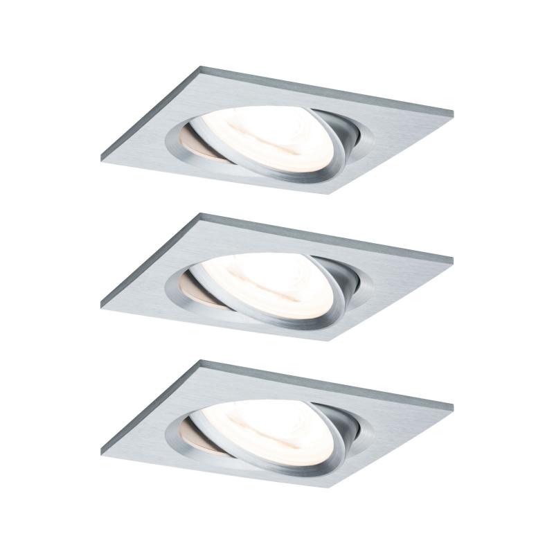 Paulmann 93492 Einbauleuchte Set Nova Coin 3-stepdim eck schw LED 3x6.5W 2700K Alu