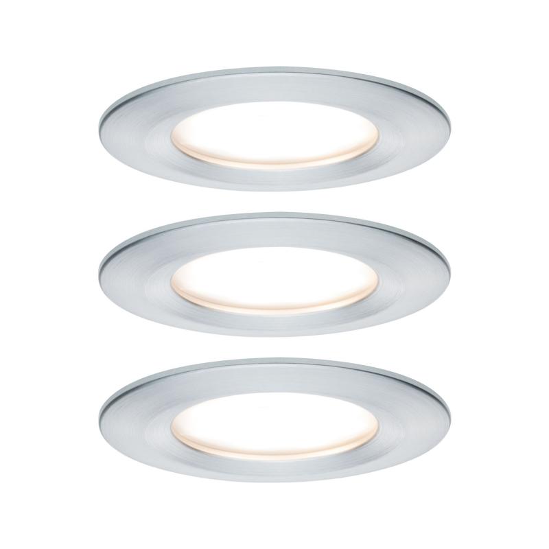 Paulmann 93498 Einbauleuchte Set Nova Coin 3-stepdim rd starr LED 3x6.5W 2700K Alu