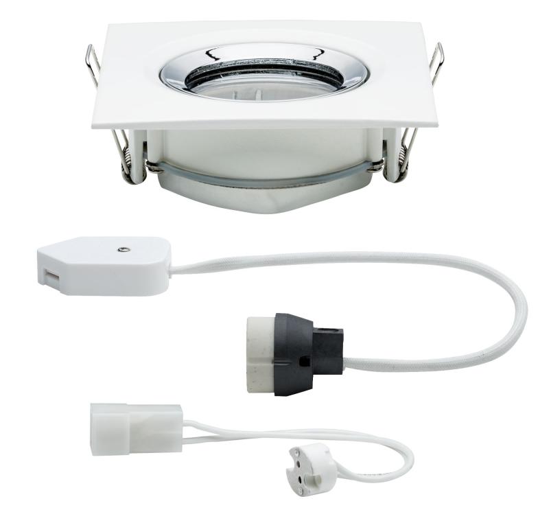 Paulmann 93664 Einbauleuchte Set Nova Plus IP65 schwb eck max1x 35W Weiß-Chrom