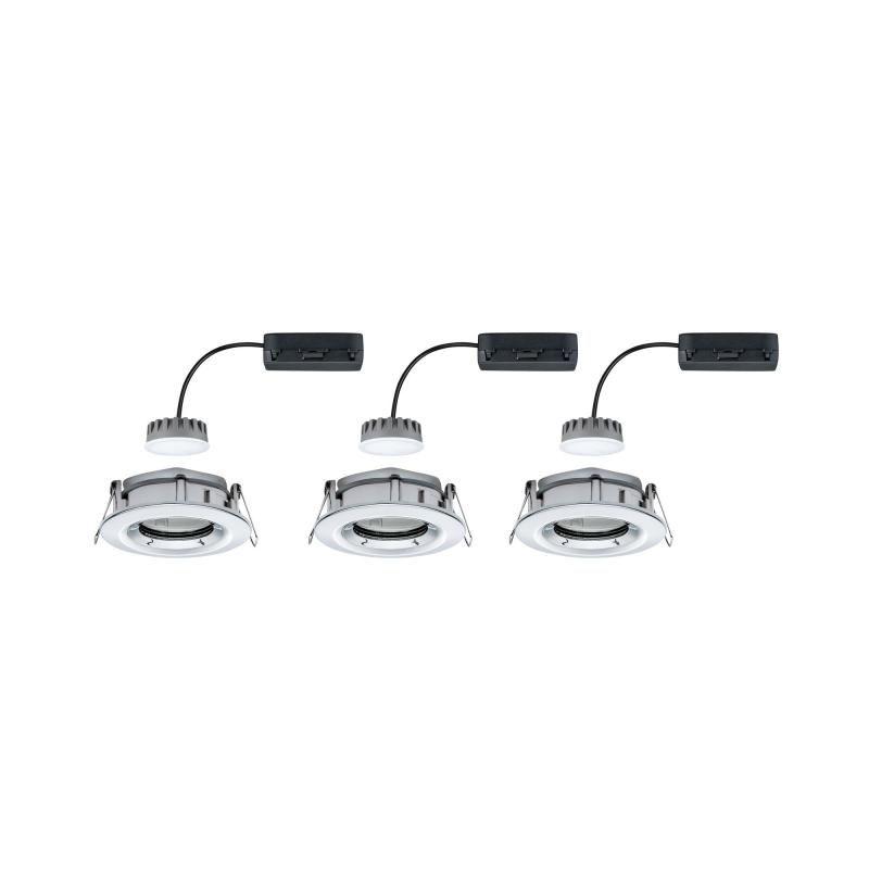 Paulmann 93684 Einbauleuchte Set Nova Plus Coin dim IP65 rd schw LED 3x6.8W 633lm 2700K Chrom/Alu