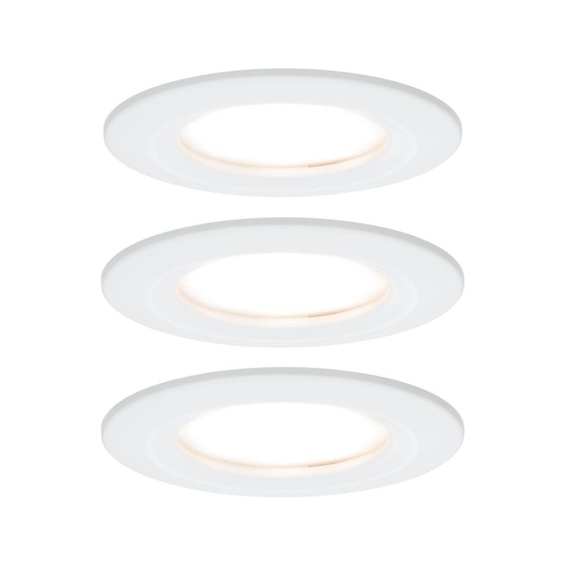 Paulmann 93870 Einbauleuchte Set Nova Plus Coin rund starr LED 3x 6.8W 2700K Weiß/Alu IP44