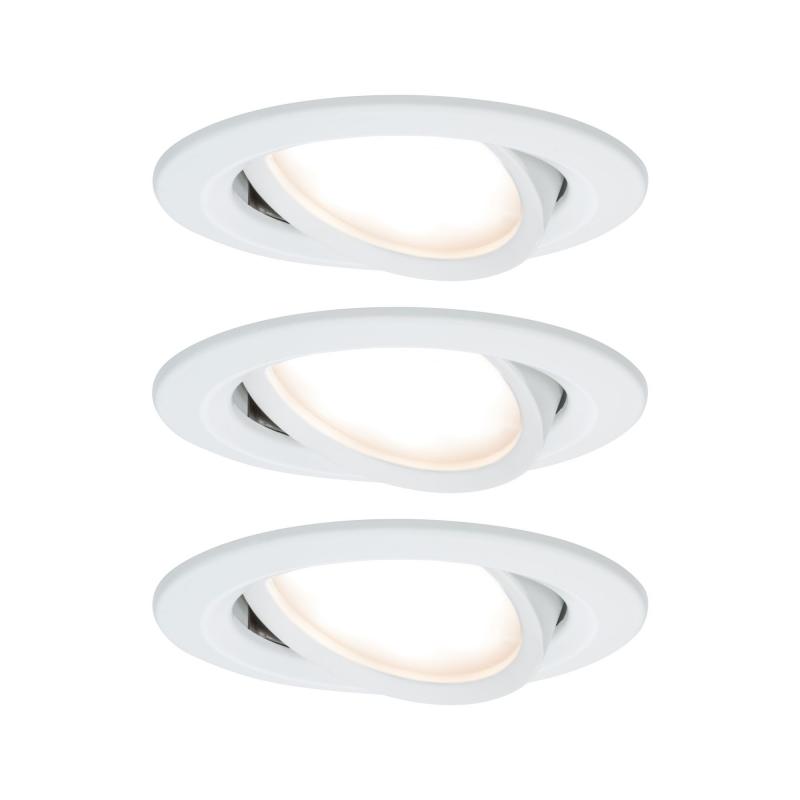 Paulmann 93875 Einbauleuchte Set Nova Plus Coin dim rund schwb LED 3x6W 2700K Weiß/Alu