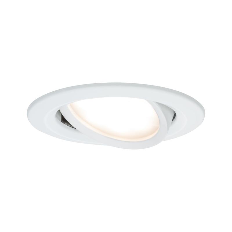 Set dimmbare Einbauleuchte Nova Plus Coin schwbar LED Weiß/Alu Paulmann 93876