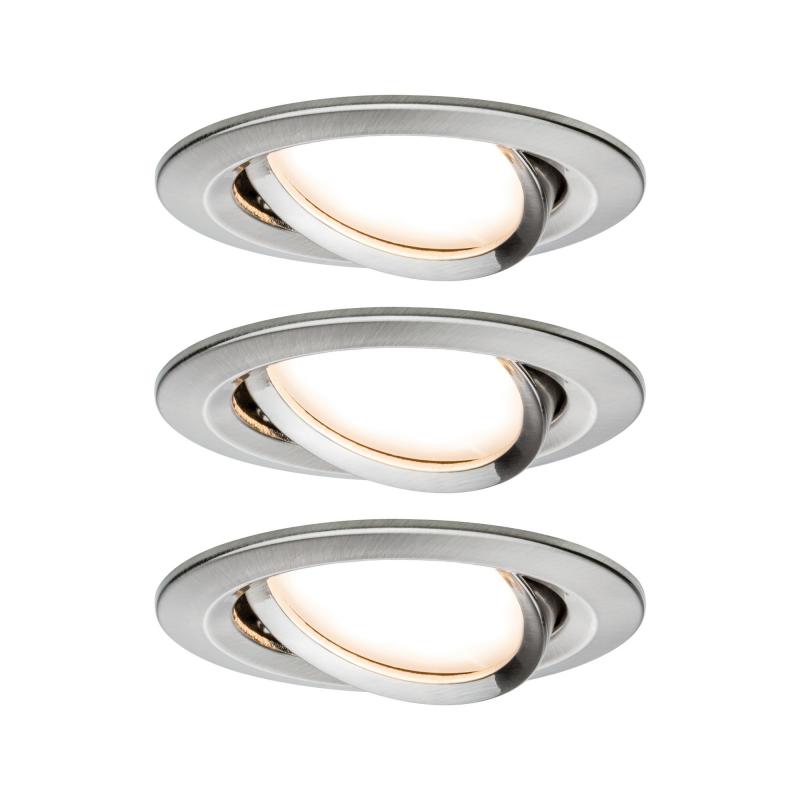 Paulmann 93878 Einbauleuchte Set Nova Plus Coin dim rund schwb LED 3x6W 2700K Eisen/Alu