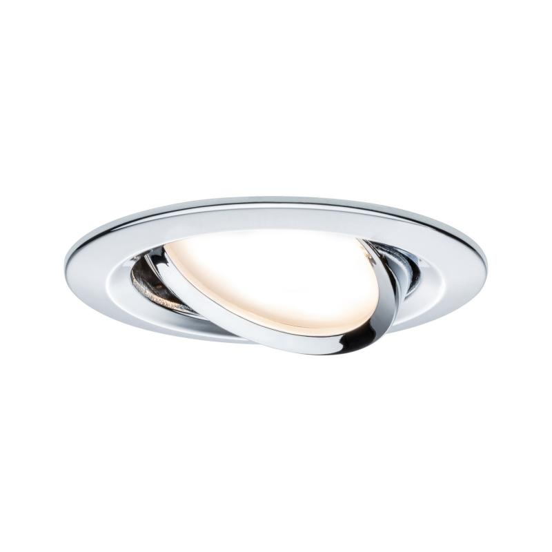 Paulmann 93879 Einbauleuchte Set Nova Plus Coin dim rund schwb LED 6W 2700K Chrom/Alu