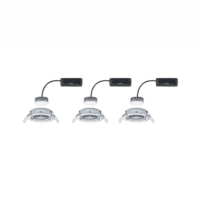 Paulmann 93880 Einbauleuchte Set Nova Plus Coin dim rund schwb LED 3x6W 2700K Chrom/Alu