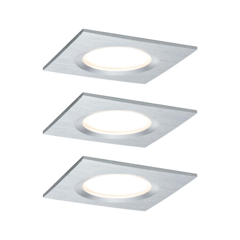 3er Set Einbauleuchte Nova Plus Coin dimmbar LED warmweiß Alu Paulmann 93895