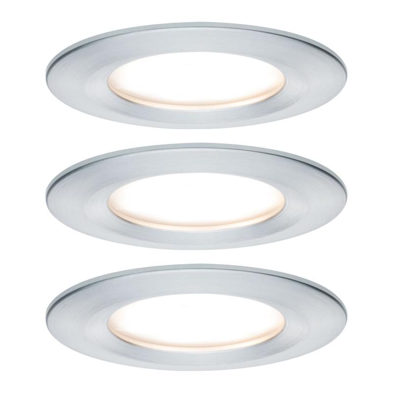 Paulmann 93901 Einbauleuchte Set Nova Plus Coin dim rund starr LED 3x6.8W 2700K Alu IP44