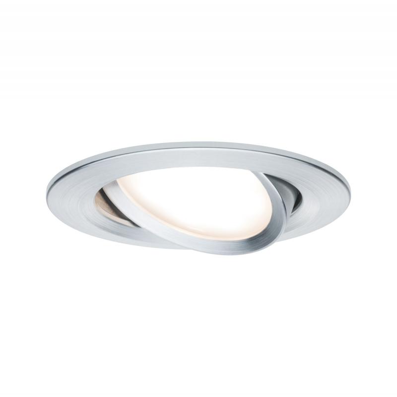 Paulmann 93902 Einbauleuchte Set Nova Plus Coin dim rund schwb LED 6W 2700K Alu