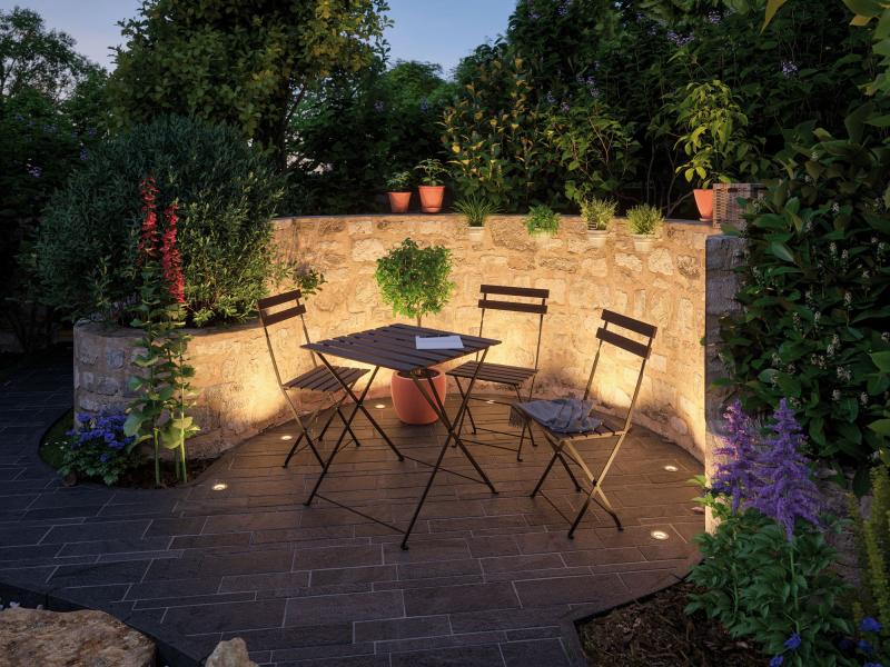 Paulmann 93949 Outdoor Plug & Shine Floor Mini Ergänzungs Set IP65 3000K 24V Silber
