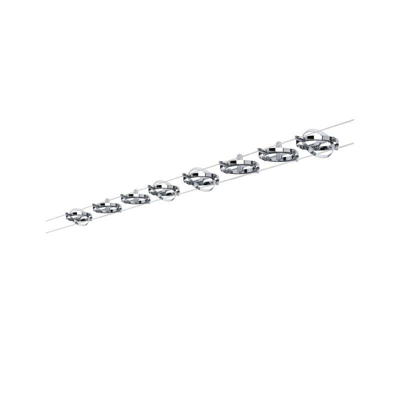 Paulmann 94153 Seilsystem Cardan Set - 5m Komplettset in Chrome mit 8 Spots ohne LM