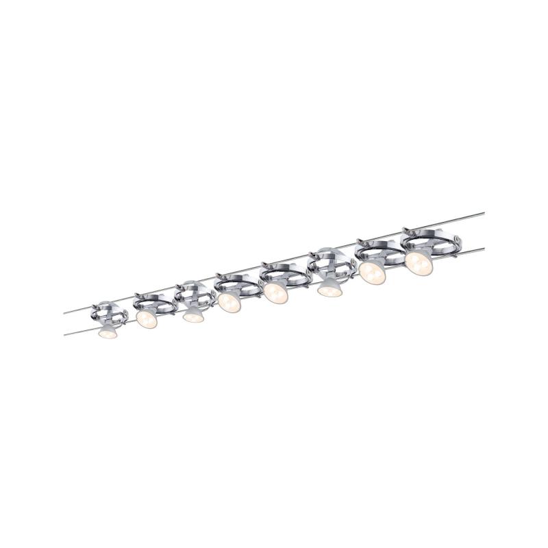Paulmann 94153 Seilsystem Cardan Set - 5m Komplettset in Chrome mit 8 Spots ohne LM
