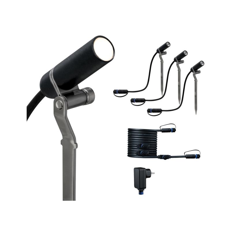 Paulmann 94154 Outdoor Plug & Shine Spot Plantini Basis Set Erdspieß