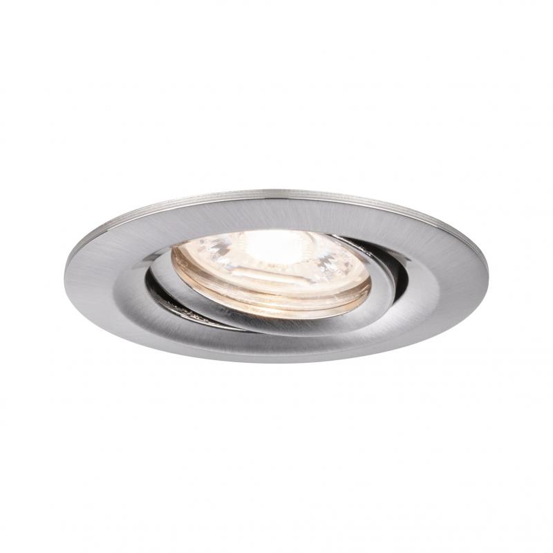 Paulmann 94294 EBL Nova mini Coin rund schwenkbar LED 1x4W 310lm Eisen gebürstet/Alu