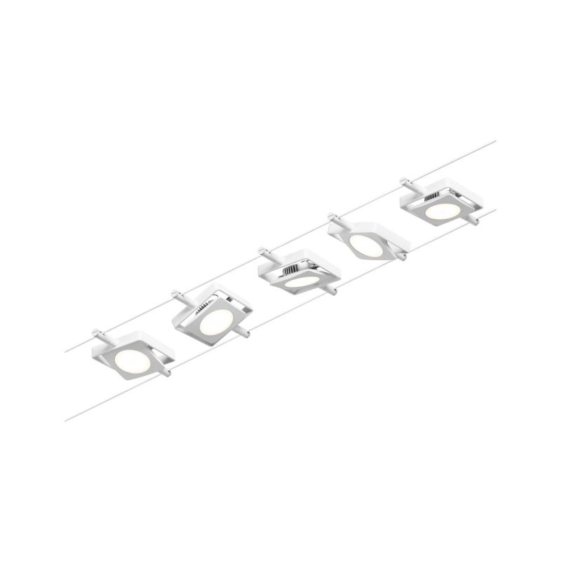 Paulmann 94422 Corduo Seilsystem Set 5-flammig MacLED matt Chrom 12V