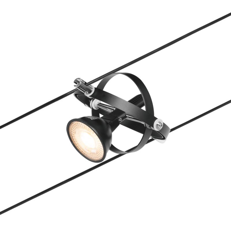 Schwarzes anschlußfertiges Paulmann 94440 Seilsystem Set Cardan für 5 GU5.3 LEDs mattiert
