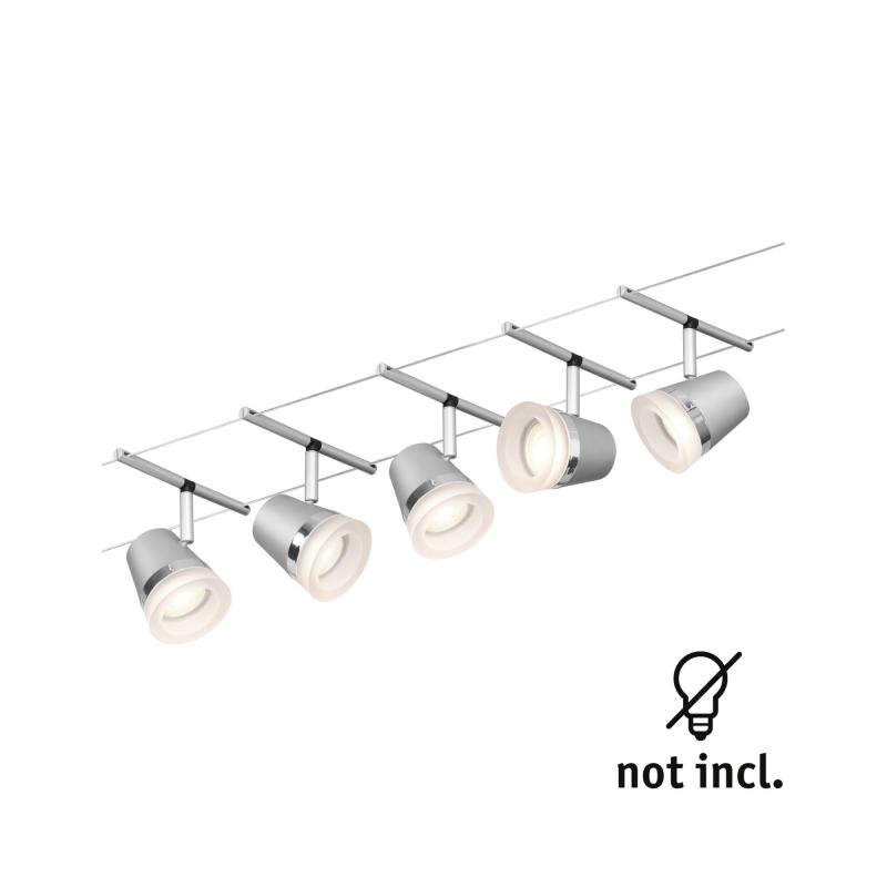 Paulmann 94459 Seilsystem Set Cone 5-flammig Chrom matt Chrom warmweiß