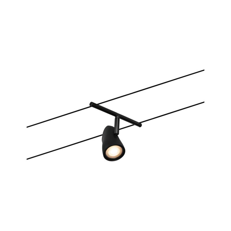 Paulmann 94469 Seilsystem Set Cup 5-strahlig Schwarz matt Chrom GU5,3 12V DC