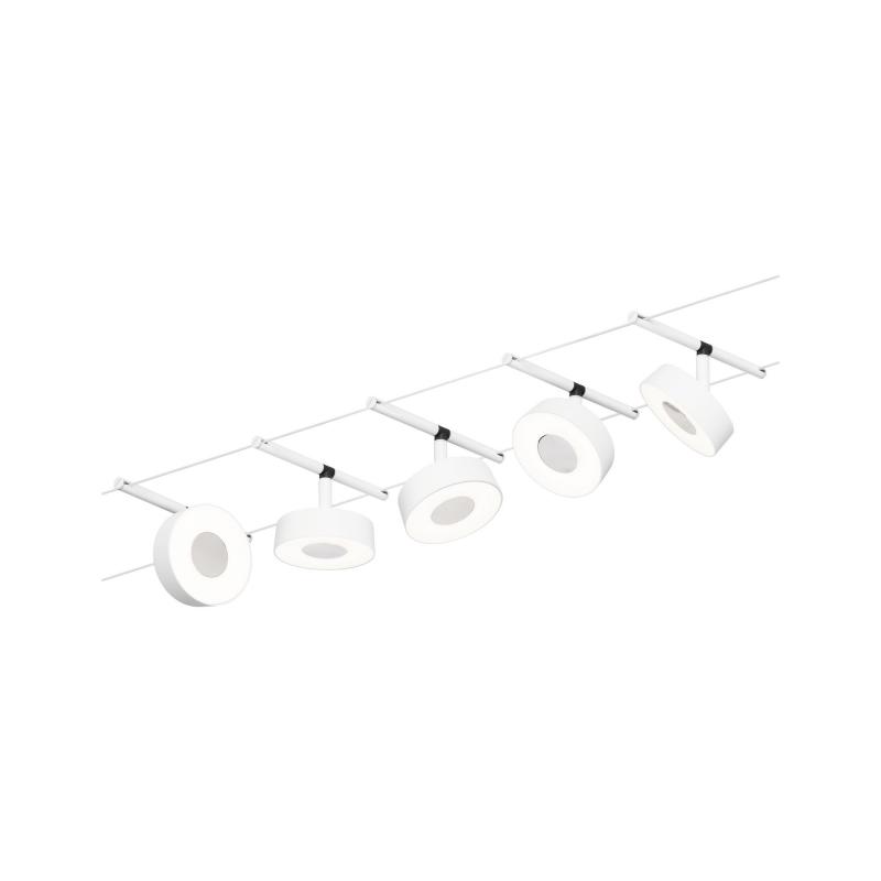 Paulmann 94477 Basiset Seilsystem Circle 5x5Wmatt Chrom 230V/12V DC warmweiß