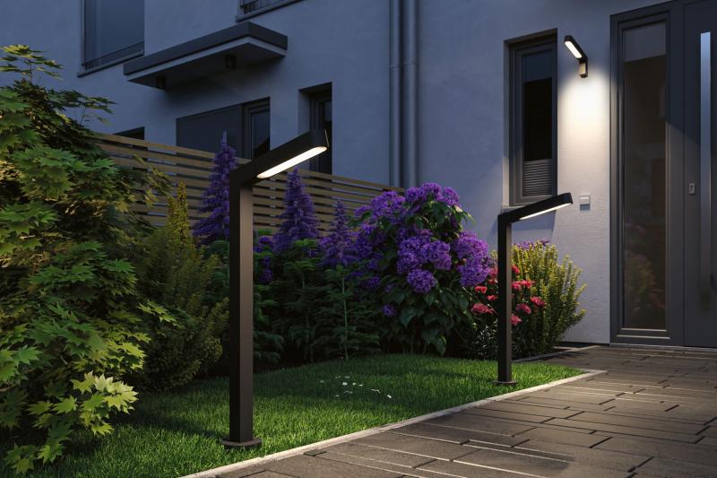 Paulmann 94547 Plug & Shine LED Pollerleuchte Ito Einzelleuchte Vertikale Ausrichtung staubdicht Strahlwasser geschützt warmweiß 6W Anthrazit