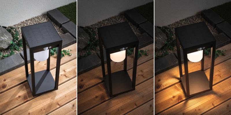 Paulmann 94573 Solar Pollerleuchte Marisol IP44 mit Bewegungsmelder