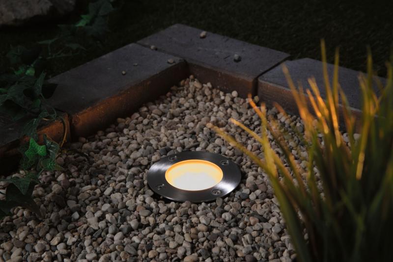 Paulmann 94588 Plug & Shine LED Bodeneinbauleuchte Smart Home Zigbe IP65 Tunable Warm 4,6W Schwarz/Edelstahl