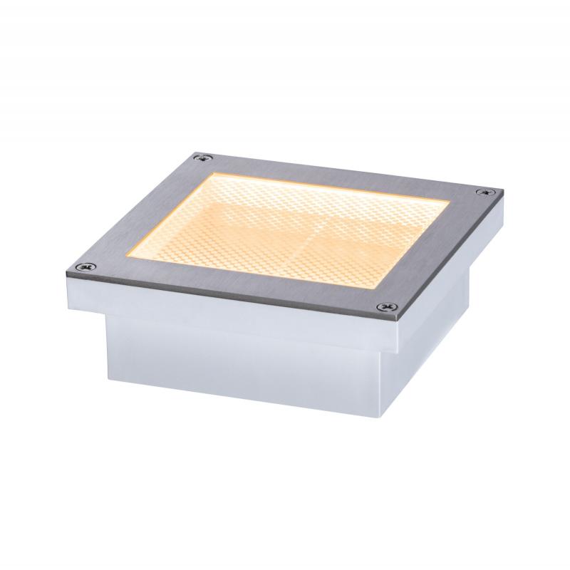 Paulmann 94595 LED Bodeneinbauleuchte Smart Home Zigbee Brick IP67 eckig 100x100mm Tunable Warm 1W Edelstahl