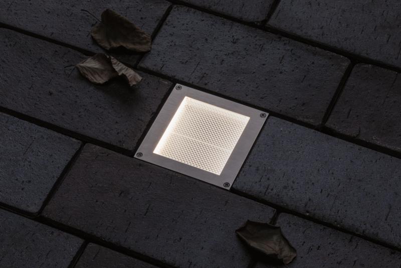 Paulmann 94595 LED Bodeneinbauleuchte Smart Home Zigbee Brick IP67 eckig 100x100mm Tunable Warm 1W Edelstahl