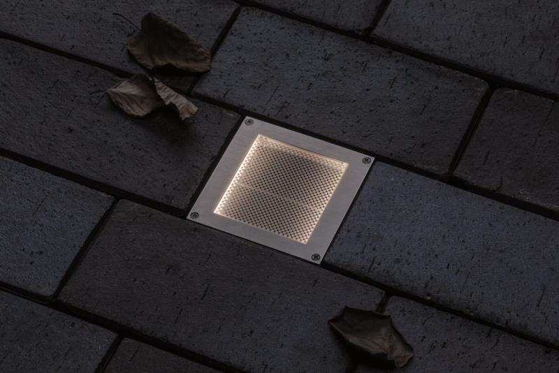 Paulmann 94595 LED Bodeneinbauleuchte Smart Home Zigbee Brick IP67 eckig 100x100mm Tunable Warm 1W Edelstahl