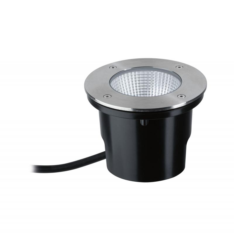 Paulmann 94654 LED Bodeneinbauleuchte Durea  staubdicht 1m unter Wasser geschützt rund 153mm warmweiß 8W Edelstahl Metall