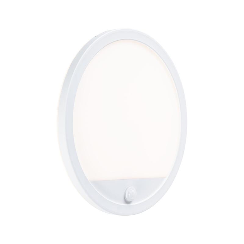 Paulmann 94662 LED Außenpanel Lamina Backlight Bewegungsmelder seewasserresistent Spritzwasser geschützt rund 280mm warmweiß 14,5W Weiß Kunststoff