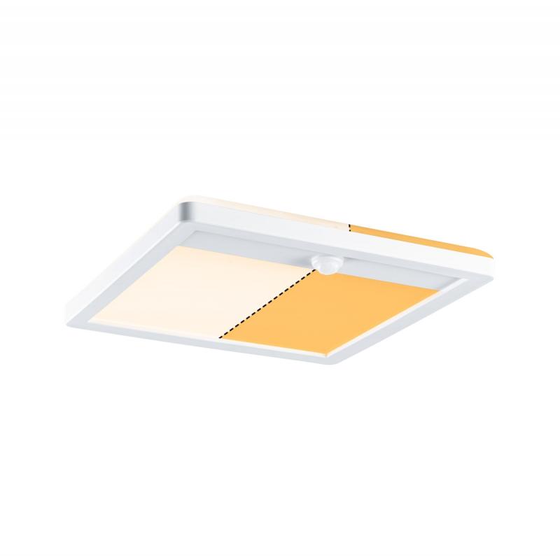Paulmann 94707 LED Außenpanel Lamina Backlight Bewegungsmelder insektenfreundlich Spritzwasser geschützt eckig 250x47mm Tunable Warm 14W Weiß Kunststoff