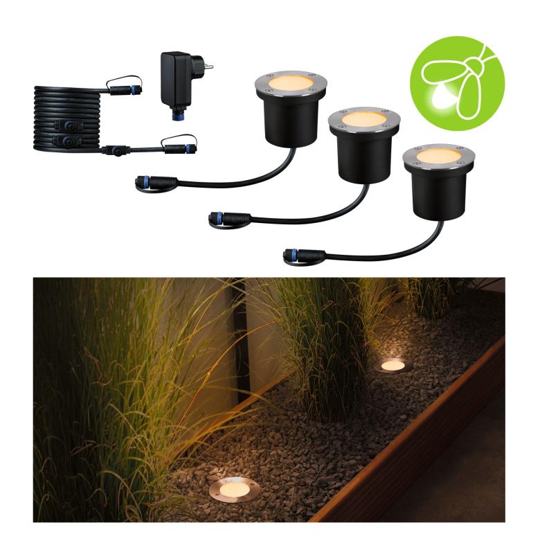Paulmann 94717 Plug & Shine LED Bodeneinbauleuchte Floor Basisset IP67 extra warmweiß 4,5W Anthrazit