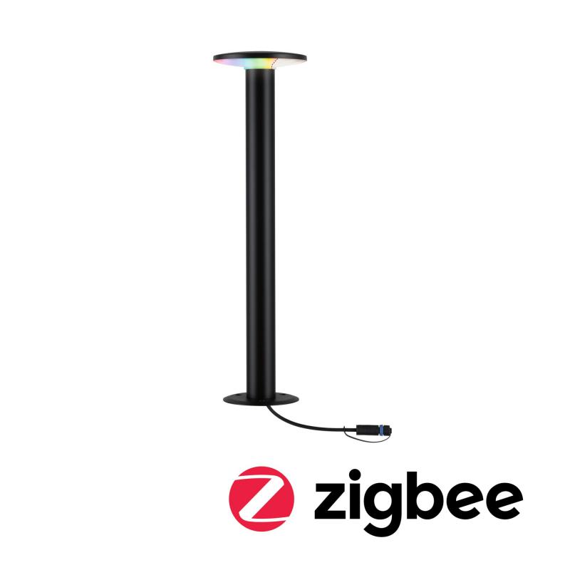 Paulmann 94750 Plug & Shine LED Pollerleuchte Smart Home Zigbee Plate IP44 RGBW+ 5W Anthrazit