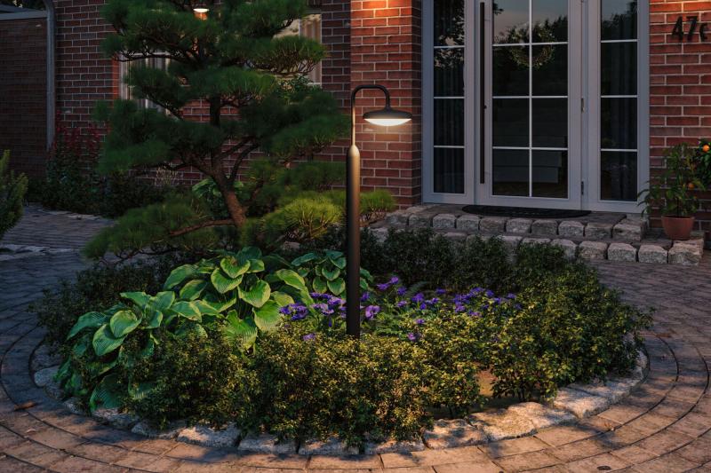 Paulmann 94760 LED Pollerleuchte Nostro modern seewasserresistent Spritzwasser geschützt rund warmweißes Licht Anthrazit