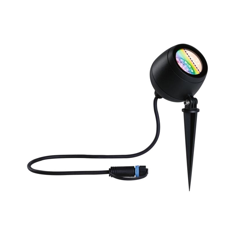 Paulmann 94769 Plug & Shine LED Gartenstrahler Smart Home Zigbee Kikolo IP65 RGBW+ 6,2W Anthrazit