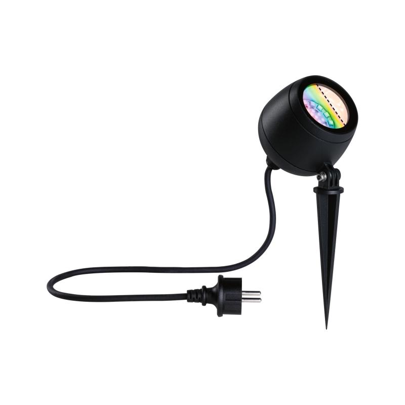 Paulmann 94771 LED Gartenstrahler Smart Home Zigbee Kikolo IP65 90mm RGBW+ 6,2W 440lm 230V Anthrazit Kunststoff#Aluminium