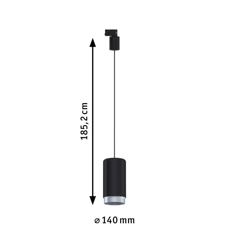 Paulmann 95405 ProRail3 Pendel Corus E27 max. 50W  dimmbar Schwarz