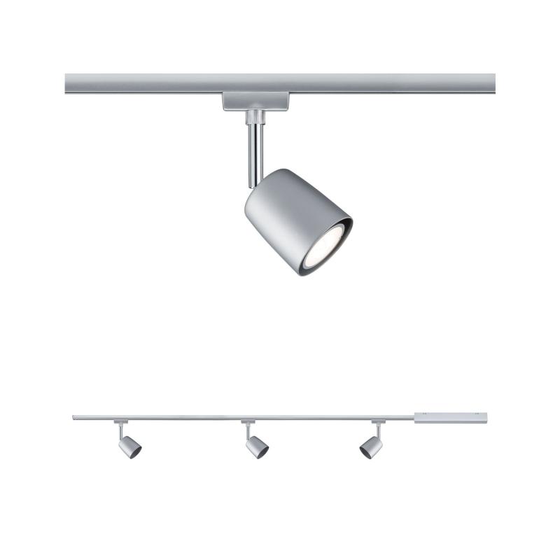 1m Schienensystem mit 3 Spots Paulmann 95462 URail Set Cover in Chrom