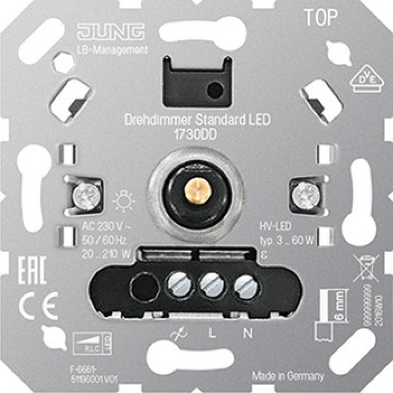 JUNG 1730 DD  Dimmer Drehkn 3-210W LED UP
